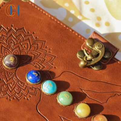 China Magical Power Chakra Crystal Notebook of Private Label Eco-friendly Paper Leather Handmade Spiritual Healing for sale