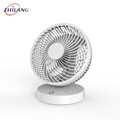 China Hotel Mini Fan Portable Rechargeable Battery USB Desk 8 Inch Table Stand Fan for sale