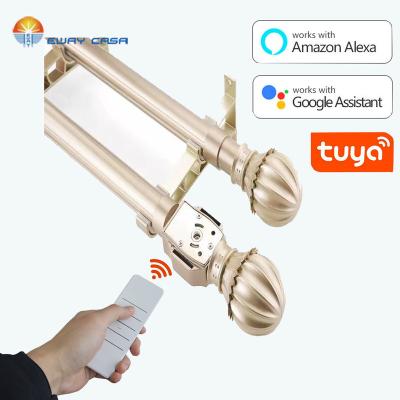 China Desktop Wifi Motor Curtain Rail Control Electric Smart Track Automatic Curtain Rod For Grommet Top Smart Home CM_TUYA_RP1.2N for sale