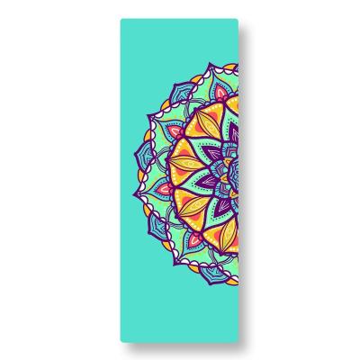 China Custom printed foldable portable travel eco-friendly non slip suede yoga mat eco-friendly with carrying strap for pilates workout for sale