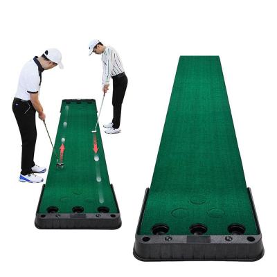 China Artificial Grass/Velvet Mat + Plastic Frame Wholesale Custom PGM Practice Track Adjustable Artificial Grass Slope Hole Indoor Golf Putting Mat for sale