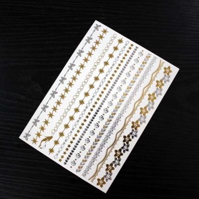 China OEM / ODM Metallic Gold Foil Hair Tattoo Sticker Temporary Hair Decoration for sale