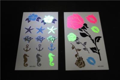 China Non Toxic Fake Neon Temporary Tattoos Stickers Waterproof Real Looking for sale