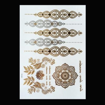 China Black Color Metallic Tattoo Stickers , Shimmer Metallic Jewelry Tattoos for sale