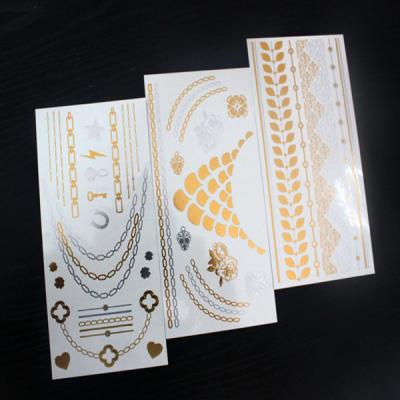 China Customized Design Temporary Metallic Tattoo Stickers Skin Safe Eco Friendly for sale