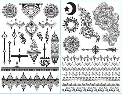 China Hand Decoration White Henna Tattoo Stickers Customized Patterns Non Permanent for sale