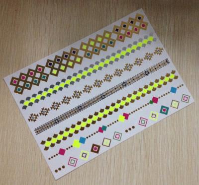 China Gouden van het de Stickersneon van Juwelen Metaal Tijdelijke Tatoegeringen de Kleuren Semi Permanent Te koop