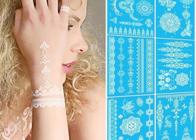 China Temporary White Henna Hand Tattoos Designs Stickers Removable Water Transfer for sale