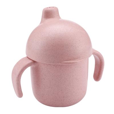 China Creative Cute Environmental Protection BPA Anti-Drop Wheat Straw Kids Fiber Free Training Mini Cup Kettle Cup With Lid for sale