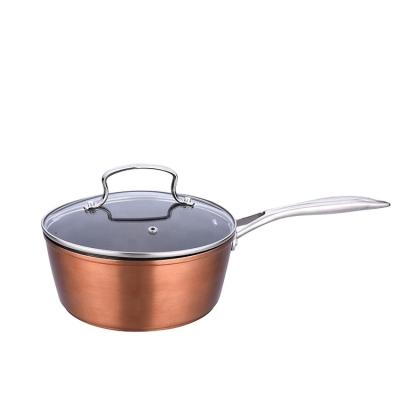 China Sustainable 13Pcs Cookware Sets Copper Pans Nonstick Coating With Stainless Steel Handle for sale