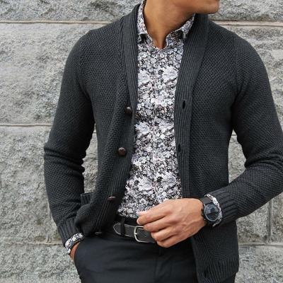 China Style Jacket Men's Anti-Pilling Cashmere Cardigan for sale