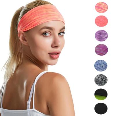 China Popular Dalesell Anti Slip Fitness Wicking Running Hair Bands Elastic Absorb Sweat Yoga Sports Wide Headband Bandanas Quick Dry Headband for sale