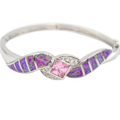 China Lady's Pink Fire Opal Bangle Charming Bracelet TRENDY for sale