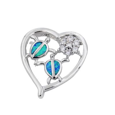 China Wholesale FASHIONABLE Beach Jewelry Ocean Blue Heart Shape Love Sea Turtle Pendant Necklace for sale