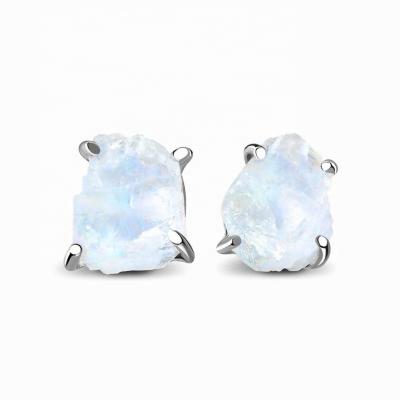 China FASHIONABLE Trendy Irregular 925 Sterling Silver Moonstone Stud Earring Wedding Jewelry Accessories for sale