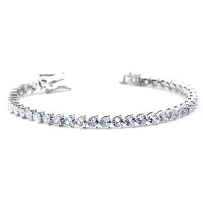 China CLASSIC Customize 2 3 4 5 6 7 8 Mm Zircon Heart Shape Tennis Bracelets For Gift for sale