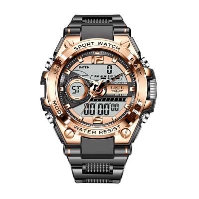 China 2021 New LIGE Men Watch Relogio Masculino Fashion Brand Dual Display Top Luxury Analog-Digital Sport Wristwatch Waterproof Clock for sale