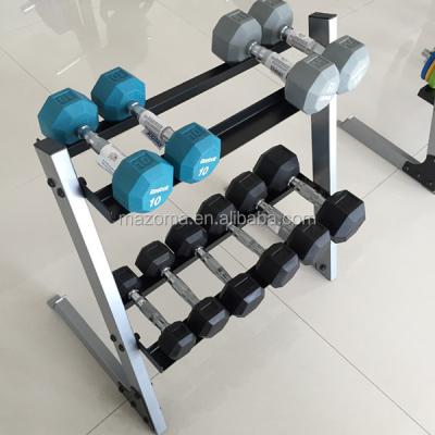 China Horizontal Barbell Dumbbell Rack Premium Quality 2 Row Barbell Dumbbell Rack for sale