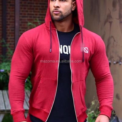 China Breathable Gym Workout Bodybuilding Casual Long Sleeve Full Zipper Hoodies for sale