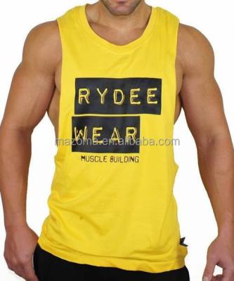 China Breathable Bodybuilding Mens Smooth Workout Fitness Gym Singlet Cut for sale