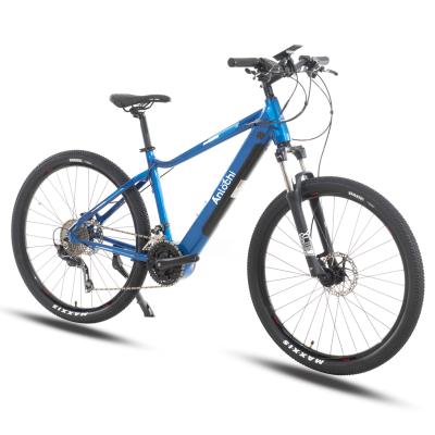 China ANLOCHI Aluminum Alloy Best Price 27.5inch Electric Mountain Bike Road Electric Bike Mid Drive Full Suspension for sale