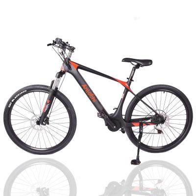 China Anlochi 2021 new design 27.5inch 36v 250w/500w carbon fiber mid drive ebike carbon road bike electric mountain bike for sale