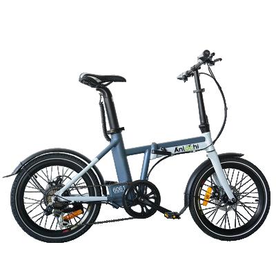 China Aluminum alloy ANLOCHI electric folding bike 20inch 36V 250W E bike cheap light shimano 7 speed factory for sale