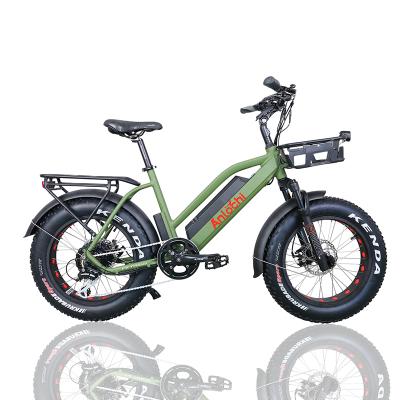 China Newest ANLOCHI Aluminum Alloy Long Range Cheap Tire Electric Bike 2021 Fat Fat Tire 20 Inch Step By Electric Bike for sale