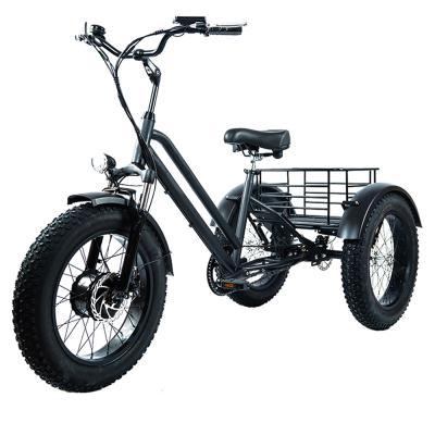 China ANLOCHI Electric Trike Delivery Time 48V 20inch Fat Tire Tricycle Steel Fast Electric Cargo Tricycle for sale