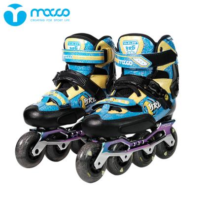 China 85A carbon fiber artistic skates shoes pvc macco kids skates pu fancy competitive high end style for teens blue HR6 for sale