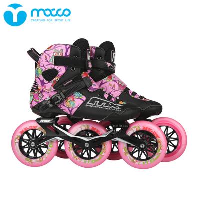 China MACCO Good Quality Outdoor Activities Kid Outdoor Sports Speed ​​Big 110mm Roller Skates Carbon Fiber MX-TRH 3 Wheels For Teenagers for sale