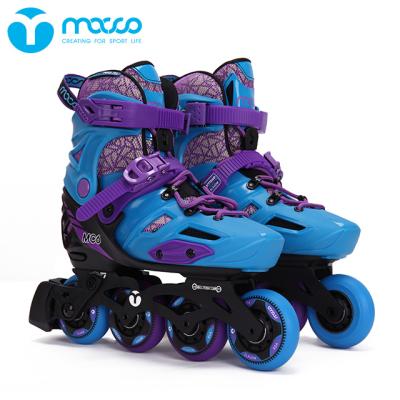 China Factory Price PP Macco Shell High Strength Anti-collision Plastic Freestyle Adjustable Slalom Skates ABEC-7 CNC Bracket Kids MC6 Top Level Integrated Pink Blue for sale