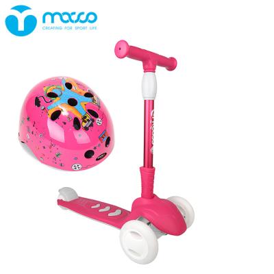 China New PP Kid's Kids Kick Foot Scooter Child Outdoor Sports Pink With K9 HELMET for sale