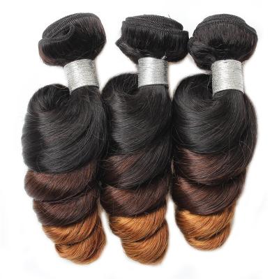 China No Shedding & Wholesale Brazilian 3 Tone Ombre 1B 4 Loose Wave 27 Hair Extension 3 Tangle.Soft Weave Hair Extension for sale