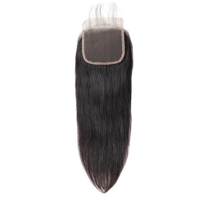 China Original Pure Natural Straight 4x4 Lace Closure Brazilian Virgin Human Hair Extensions Cuticle Aligned Straight Hair 4x4 Lace Closure for sale