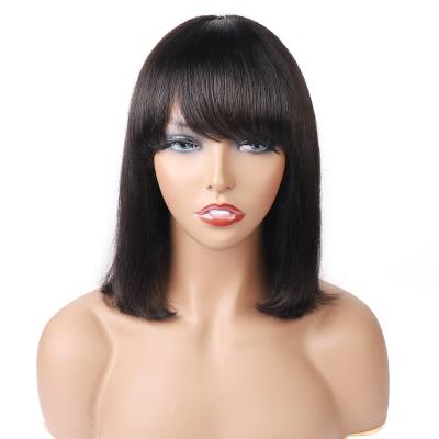 China Pure Original Natural Hair China Wig Sellers 100% Customize 6-14 Inch Peruvian Virgin Remy Straight Hair Bob Wig Straight Hair Bob Wig Lace Front Human Hair for sale