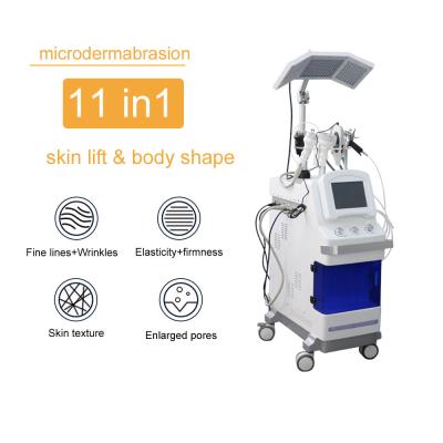 China Professional Exfoliators 11 in 1 Hydraulic Facial Skin Care H2O2 Dermabrasion Water Oxygen Jet Machine For Salon Use for sale