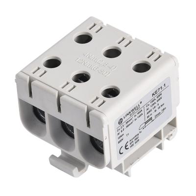 China PA66 UL94-V0 3 Pole Electrical Terminal 16-95mm2 Al Cu Terminal 16-95mm2 Connector 750V 245A High Current Terminal Block for sale