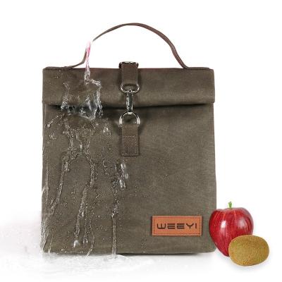 China CHANGRONG Printing Logo Printing Custom Waterproof Adults Cooler Thermal Water Resistant Waxed Canvas Insulated Lunch Cooler Bag for sale