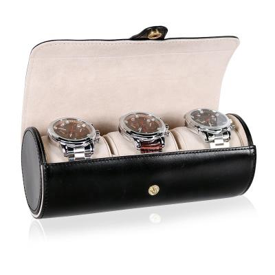 China CHANGRONG Portable Custom Luxury Vintage Men's Leather Watch Storage Case Roll Organizer for sale