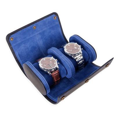 China CHANGRONG Portable Custom Personalized OEM Leather Portable Watch Travel Case for sale