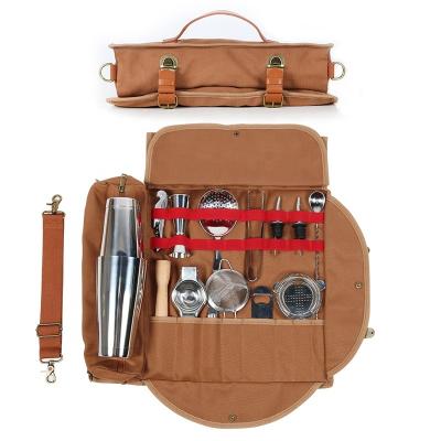 China CHANGRONG Amazon Durable Custom Canvas Bartender Kit Travel Bestselling Carry Bag for sale