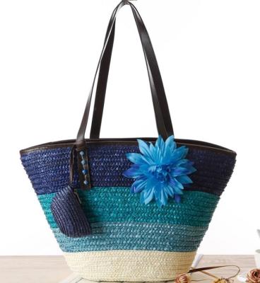 China 100% Natural Eco-Friendly Straw Large Handbag Basket Tote Beach Bags for sale