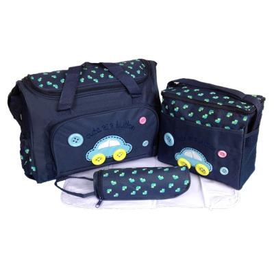 China Portable Multifunctional 4 Pieces Diaper Changing Bag Set Baby Diaper Cardboard Suit for sale