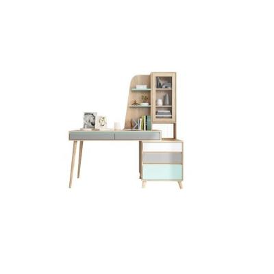 China Modern design easy assembled colorful bookcae and side cabinet combination computer desk wholesale for sale