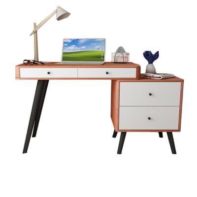 China Easy Assembled Colorful Drawers Storage Modern Design Desk With A Bookcase for sale