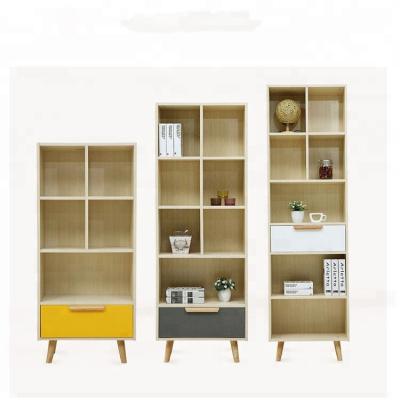 China (Size) Factory Price Adjustable Hot Sale Modern Wooden Cheap Wooden Bookcase Display Book Stand For Living Room for sale