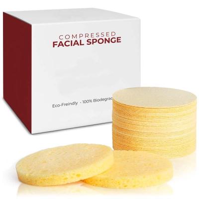 China Viable Compressed 50-Count Facial Sponges 100% Natural Cosmetic Spa Sponges For Exfoliating Facial Cleansing Makeup Removal for sale