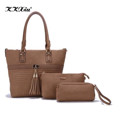 China 2021 Lady PU Leather Women 3pcs Handbags Set For Ladies for sale