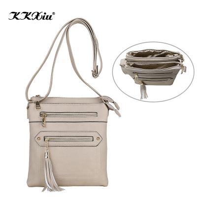 China Hot Selling Clear Tassel Zipper Pouch Cross Body Bag For Women for sale